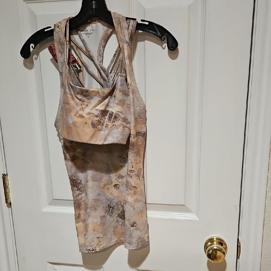Tan And Brown Patterned Tank Top